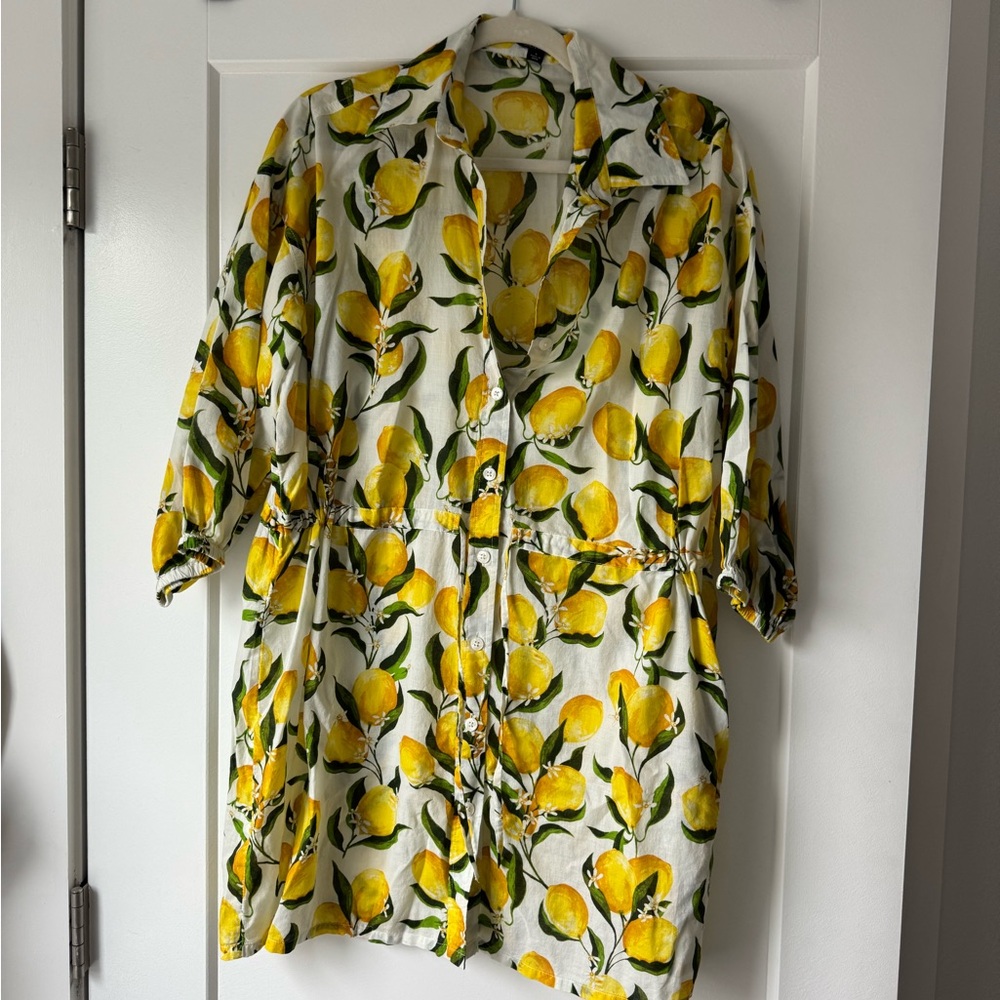 JCREW lemon mini dress with adjustable waist